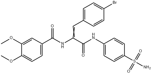 N-[1-{[4-(aminosulfonyl)anilino]carbonyl}-2-(4-bromophenyl)vinyl]-3,4-dimethoxybenzamide Struktur