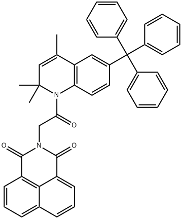 2-[2-oxo-2-(2,2,4-trimethyl-6-(triphenylmethyl)quinolin-1(2H)-yl)ethyl]-1H-benzo[de]isoquinoline-1,3(2H)-dione Struktur