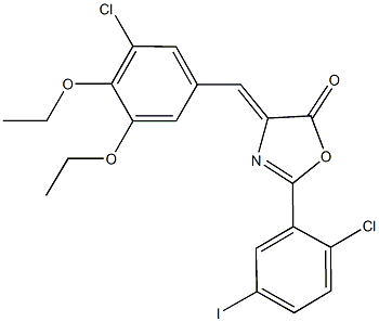 4-(3-chloro-4,5-diethoxybenzylidene)-2-(2-chloro-5-iodophenyl)-1,3-oxazol-5(4H)-one,331974-74-4,结构式