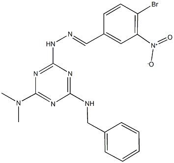 4-bromo-3-nitrobenzaldehyde [4-(benzylamino)-6-(dimethylamino)-1,3,5-triazin-2-yl]hydrazone Structure