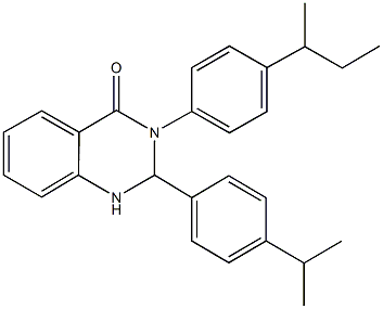 3-(4-sec-butylphenyl)-2-(4-isopropylphenyl)-2,3-dihydro-4(1H)-quinazolinone Structure