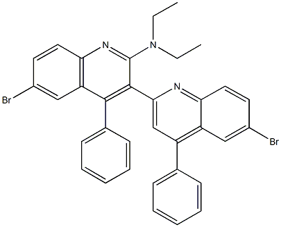 N,N-diethyl-2,3'-bis[6-bromo-4-phenylquinoline]-2'-amine,332020-08-3,结构式