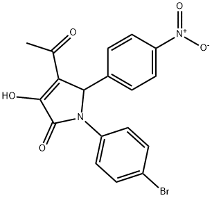 4-acetyl-1-(4-bromophenyl)-3-hydroxy-5-{4-nitrophenyl}-1,5-dihydro-2H-pyrrol-2-one Structure