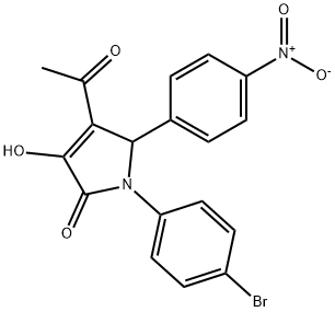 4-acetyl-1-(4-bromophenyl)-3-hydroxy-5-{4-nitrophenyl}-1,5-dihydro-2H-pyrrol-2-one,332022-28-3,结构式