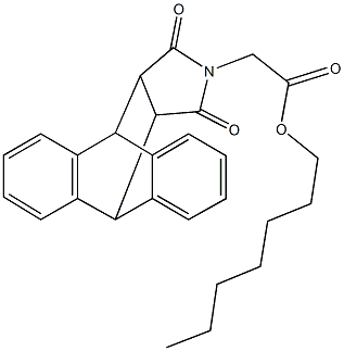 heptyl (16,18-dioxo-17-azapentacyclo[6.6.5.0~2,7~.0~9,14~.0~15,19~]nonadeca-2,4,6,9,11,13-hexaen-17-yl)acetate 结构式
