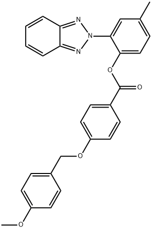 2-(2H-1,2,3-benzotriazol-2-yl)-4-methylphenyl 4-[(4-methoxybenzyl)oxy]benzoate Struktur