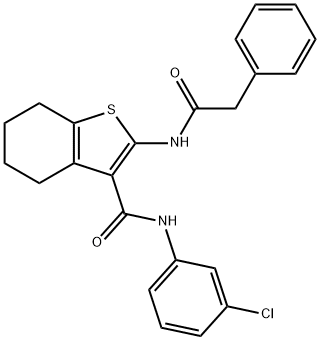 N-(3-chlorophenyl)-2-[(phenylacetyl)amino]-4,5,6,7-tetrahydro-1-benzothiophene-3-carboxamide,332027-74-4,结构式
