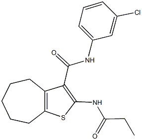 332027-75-5 N-(3-chlorophenyl)-2-(propionylamino)-5,6,7,8-tetrahydro-4H-cyclohepta[b]thiophene-3-carboxamide