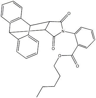 pentyl 2-(16,18-dioxo-17-azapentacyclo[6.6.5.0~2,7~.0~9,14~.0~15,19~]nonadeca-2,4,6,9,11,13-hexaen-17-yl)benzoate 结构式
