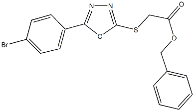 phenylmethyl {[5-(4-bromophenyl)-1,3,4-oxadiazol-2-yl]sulfanyl}acetate Structure