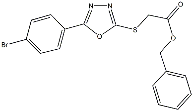 phenylmethyl {[5-(4-bromophenyl)-1,3,4-oxadiazol-2-yl]sulfanyl}acetate,332063-41-9,结构式