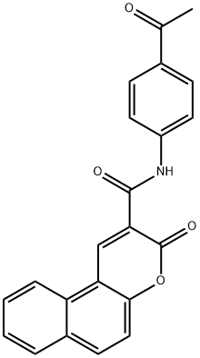 N-(4-acetylphenyl)-3-oxo-3H-benzo[f]chromene-2-carboxamide 结构式