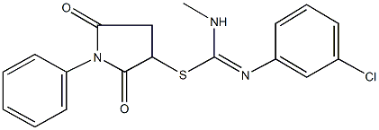 332126-10-0 2,5-dioxo-1-phenyl-3-pyrrolidinyl N'-(3-chlorophenyl)-N-methylimidothiocarbamate