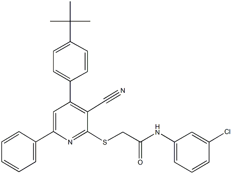332127-74-9 2-{[4-(4-tert-butylphenyl)-3-cyano-6-phenyl-2-pyridinyl]sulfanyl}-N-(3-chlorophenyl)acetamide