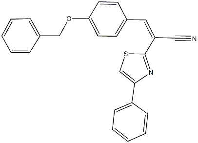 3-[4-(benzyloxy)phenyl]-2-(4-phenyl-1,3-thiazol-2-yl)acrylonitrile Struktur