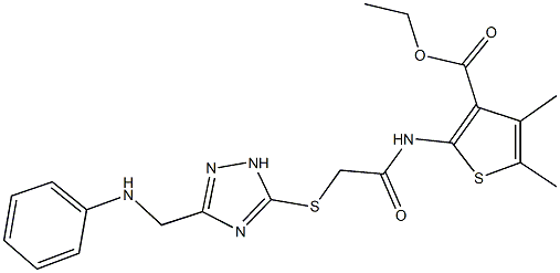 332357-65-0 ethyl 2-[({[3-(anilinomethyl)-1H-1,2,4-triazol-5-yl]sulfanyl}acetyl)amino]-4,5-dimethyl-3-thiophenecarboxylate