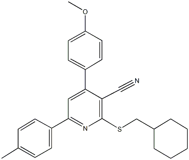 332372-88-0 2-[(cyclohexylmethyl)sulfanyl]-4-(4-methoxyphenyl)-6-(4-methylphenyl)nicotinonitrile
