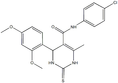 332373-27-0 N-(4-chlorophenyl)-4-(2,4-dimethoxyphenyl)-6-methyl-2-thioxo-1,2,3,4-tetrahydro-5-pyrimidinecarboxamide