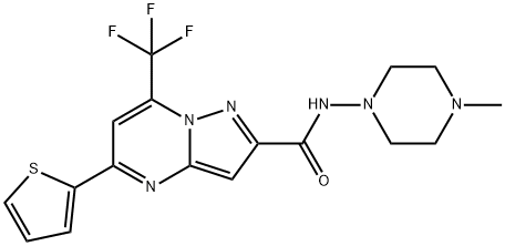 332375-47-0 N-(4-methylpiperazin-1-yl)-5-thien-2-yl-7-(trifluoromethyl)pyrazolo[1,5-a]pyrimidine-2-carboxamide