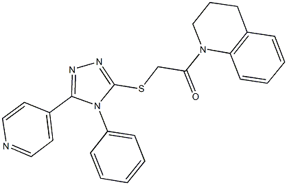 1-{[(4-phenyl-5-pyridin-4-yl-4H-1,2,4-triazol-3-yl)sulfanyl]acetyl}-1,2,3,4-tetrahydroquinoline Structure