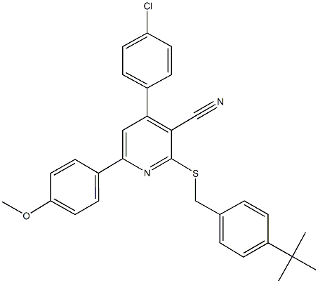 332377-87-4 2-[(4-tert-butylbenzyl)sulfanyl]-4-(4-chlorophenyl)-6-(4-methoxyphenyl)nicotinonitrile