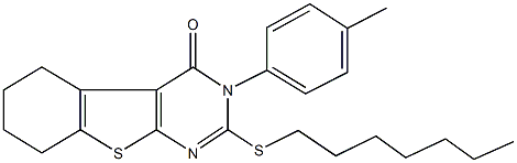 332393-27-8 2-(heptylsulfanyl)-3-(4-methylphenyl)-5,6,7,8-tetrahydro[1]benzothieno[2,3-d]pyrimidin-4(3H)-one