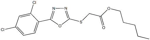 pentyl {[5-(2,4-dichlorophenyl)-1,3,4-oxadiazol-2-yl]sulfanyl}acetate Structure