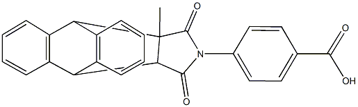 4-(15-methyl-16,18-dioxo-17-azapentacyclo[6.6.5.0~2,7~.0~9,14~.0~15,19~]nonadeca-2,4,6,9,11,13-hexaen-17-yl)benzoic acid Struktur