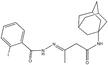 N-(1-adamantyl)-3-[(2-iodobenzoyl)hydrazono]butanamide Struktur