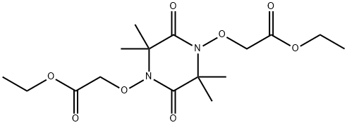 ethyl {[4-(2-ethoxy-2-oxoethoxy)-2,2,5,5-tetramethyl-3,6-dioxo-1-piperazinyl]oxy}acetate Struktur