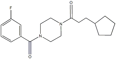 1-(3-cyclopentylpropanoyl)-4-(3-fluorobenzoyl)piperazine Structure