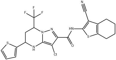 332853-30-2 3-chloro-N-(3-cyano-4,5,6,7-tetrahydro-1-benzothien-2-yl)-5-(2-thienyl)-7-(trifluoromethyl)-4,5,6,7-tetrahydropyrazolo[1,5-a]pyrimidine-2-carboxamide