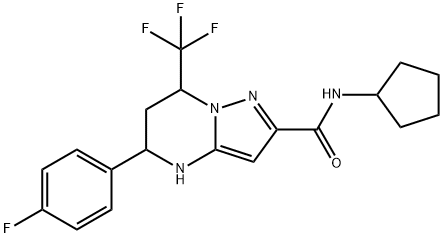 332853-42-6 N-cyclopentyl-5-(4-fluorophenyl)-7-(trifluoromethyl)-4,5,6,7-tetrahydropyrazolo[1,5-a]pyrimidine-2-carboxamide