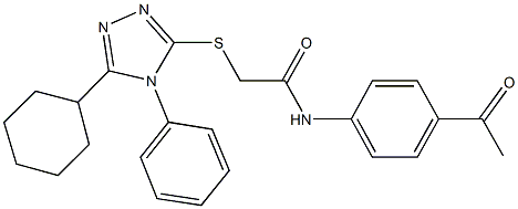 N-(4-acetylphenyl)-2-[(5-cyclohexyl-4-phenyl-4H-1,2,4-triazol-3-yl)sulfanyl]acetamide Struktur