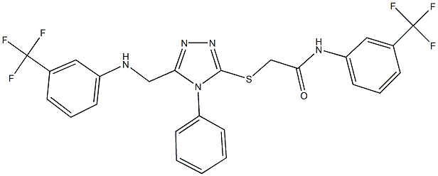 2-[(4-phenyl-5-{[3-(trifluoromethyl)anilino]methyl}-4H-1,2,4-triazol-3-yl)sulfanyl]-N-[3-(trifluoromethyl)phenyl]acetamide Struktur