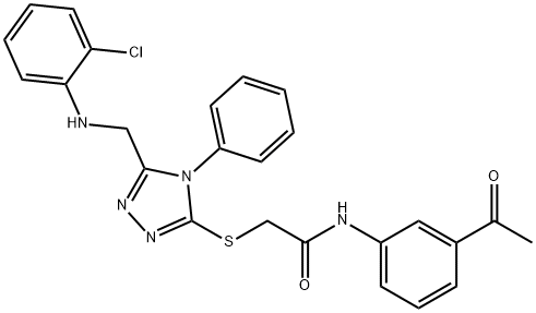 N-(3-acetylphenyl)-2-({5-[(2-chloroanilino)methyl]-4-phenyl-4H-1,2,4-triazol-3-yl}sulfanyl)acetamide Structure