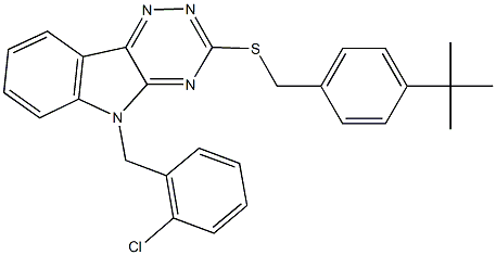 4-tert-butylbenzyl 5-(2-chlorobenzyl)-5H-[1,2,4]triazino[5,6-b]indol-3-yl sulfide Structure