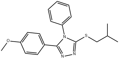 4-[5-(isobutylsulfanyl)-4-phenyl-4H-1,2,4-triazol-3-yl]phenyl methyl ether Struktur