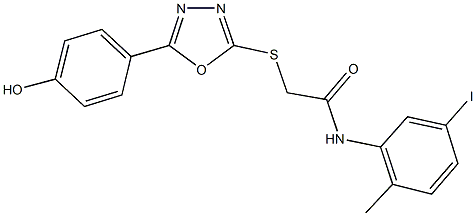 332906-48-6 2-{[5-(4-hydroxyphenyl)-1,3,4-oxadiazol-2-yl]sulfanyl}-N-(5-iodo-2-methylphenyl)acetamide