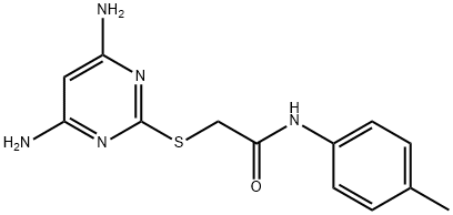 2-[(4,6-diaminopyrimidin-2-yl)sulfanyl]-N-(4-methylphenyl)acetamide Struktur