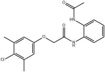 N-[2-(acetylamino)phenyl]-2-(4-chloro-3,5-dimethylphenoxy)acetamide Struktur
