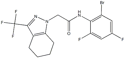 N-(2-bromo-4,6-difluorophenyl)-2-[3-(trifluoromethyl)-4,5,6,7-tetrahydro-1H-indazol-1-yl]acetamide,332943-74-5,结构式