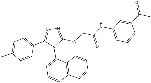 N-(3-acetylphenyl)-2-{[5-(4-methylphenyl)-4-(1-naphthyl)-4H-1,2,4-triazol-3-yl]sulfanyl}acetamide Structure