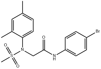 N-(4-bromophenyl)-2-[2,4-dimethyl(methylsulfonyl)anilino]acetamide Struktur