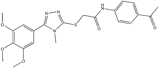 N-(4-acetylphenyl)-2-{[4-methyl-5-(3,4,5-trimethoxyphenyl)-4H-1,2,4-triazol-3-yl]sulfanyl}acetamide Structure