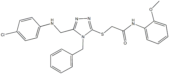 2-({4-benzyl-5-[(4-chloroanilino)methyl]-4H-1,2,4-triazol-3-yl}sulfanyl)-N-(2-methoxyphenyl)acetamide Struktur