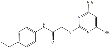 2-[(4,6-diamino-2-pyrimidinyl)sulfanyl]-N-(4-ethylphenyl)acetamide Structure