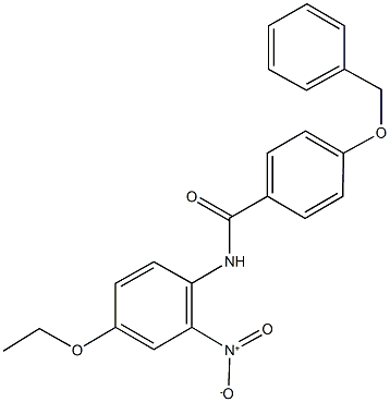 4-(benzyloxy)-N-{4-ethoxy-2-nitrophenyl}benzamide Struktur