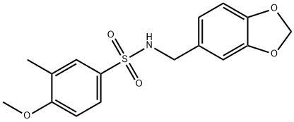 N-(1,3-benzodioxol-5-ylmethyl)-4-methoxy-3-methylbenzenesulfonamide Structure