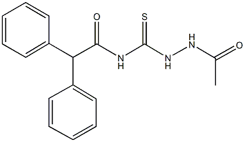 N-[(2-acetylhydrazino)carbothioyl]-2,2-diphenylacetamide Structure